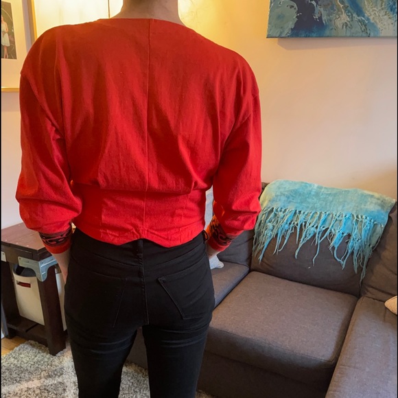 Size M Red Vintage Sweater Cardigan Circus Tamer Style - Picture 9 of 15